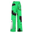 thumbnail image 3 of WXLWZYWL Halloween Pants for Women Plus Size Stretch Pants Casual Palazzo Sweatpants Bat Print Drawstring Wide Leg Pant Lounge Elastic Waist Sweatpant with Pockets, 3 of 4