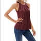 thumbnail image 2 of Tops de Lentejuelas con Cuello Halter para Mujer, Sin Mangas, Brillantes, Fruncidos, Fluidos y Brillantes, para Club, Fiestas. Vino Tinto L, 2 of 7