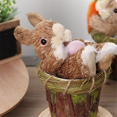thumbnail image 3 of Easter Decorations Bunny Spring Decorations for Home Cute Cattail Flower Pot Rabbit Decor Home Party Desktop Decoration, 3 of 5