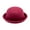 Wine Red, variant on HUANLEDASH Flat-top Fedora Hat Pure Color Imitation Wool Jazz Hat Unisex Japanese Style Wide Brim Ladies Round Hat Parties Cosplay Bowler Hat