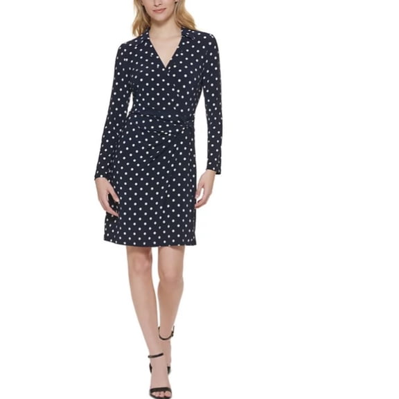 Tommy Hilfiger Women's Harbor View Dot Jersey Dress 14