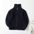 thumbnail image 2 of Splozh Boys Sweater Quarter Zip up Knit Neck Warm Pullver Kids Knitwear,Navy 11-12 Years, 2 of 5