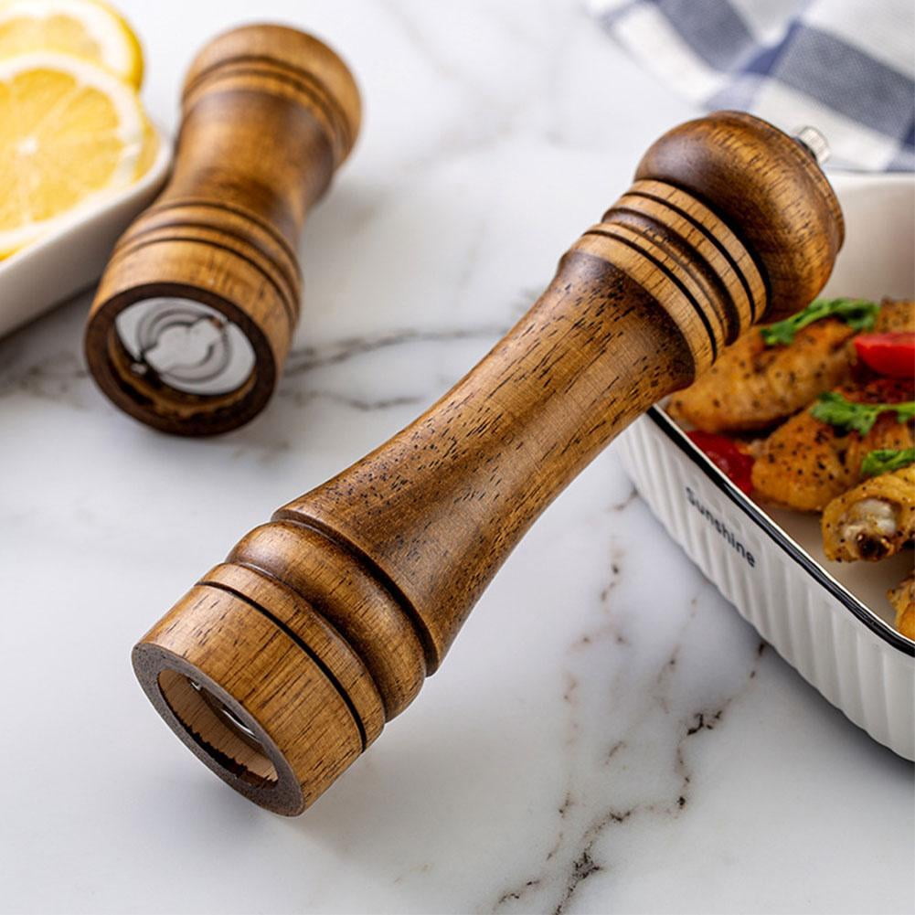 5/8/10inch Manual Oak Wooden Salt Mill Pepper Spice Grinder Seasoning Cooking Tools