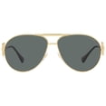 thumbnail image 2 of Versace VE 2249 Metal Unisex Aviator Polarized Sunglasses Gold 65mm Adult, 2 of 5