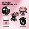thumbnail image 3 of Baby Doll Convertible Travel Stroller for Girls | 2-in-1 Foldable Doll Car Seat & Carriage with Diaper Bag | Pretend Play Toddler Toy, 3 of 8