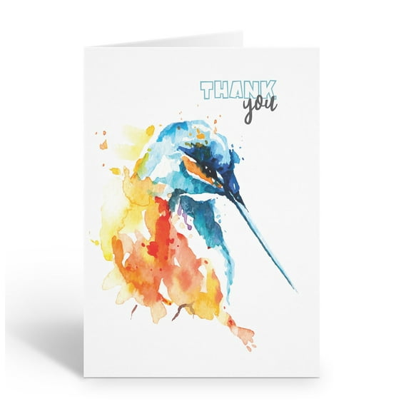 Stonehouse Collection | Watercolor Hummingbird Thank You Note Cards | 10-Pack Blank Greeting Cards with Envelopes