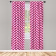 thumbnail image 3 of Ambesonne Pink White Curtains, Vibrant Wavy Lines, Pair of 28"x84", Magenta White, 3 of 5