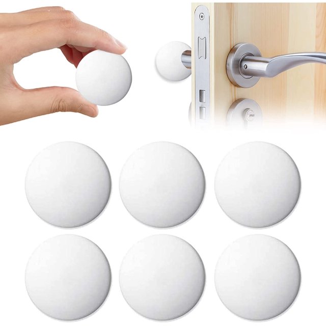 Protector de Pared Puerta,Topes de Puerta Juego de 6 Parachoques de Silicona pomo de Silicona para Puertas, Protector de Pared, Autoadhesivo, Redondo, de Goma Suave, Adhesivo Tope de Goma