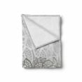 thumbnail image 2 of Grey Soft Flannel Fleece Throw Blanket, Lace Inspired Flower Motifs Bridal Composition Leaves Wedding Theme, Cozy Plush for Indoor and Outdoor Use, 70" x 90", Grey Pale Grey White, by Ambesonne, 2 of 6