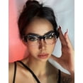 thumbnail image 3 of Gafas de sol retro con bloqueo de color de ojos de gato a la moda: color café a cuadros, nuevas gafas de sol retro, tendencia Premium Feeling, 3 of 5