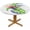 Exotic Floral, variant on American Flag Patchwork Round Tablecloth USA Patriotic Independence Day Waterproof Oil-Proof Table Cover Table Cloth for Indoor Dining, Outdoor Picnic Parties, Camping,Fits for Table 40-44"