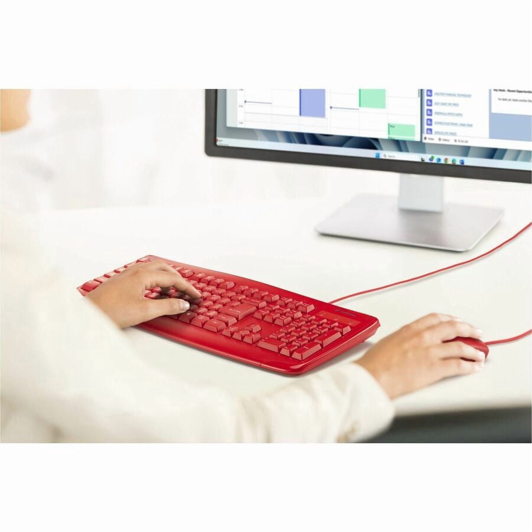 Kensington Pro Fit Wired Washable Keyboard, Red