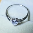 thumbnail image 3 of Heart Shaped Vintage Ring Diamond Zircon Silver Plated Copper White Gold Plated Anniversary Gift For You Today, 3 of 5