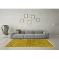 thumbnail image 3 of Ahgly Company Machine Washable Indoor Square Persian Yellow Traditional Area Rugs, 7' Square, 3 of 4