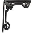 thumbnail image 6 of Ekena Millwork 2"W x 10"D x 12"H Fleur De Lis Wrought Iron Bracket, (Triple center brace), Powder Coated Black, 6 of 11