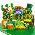 thumbnail image 1 of Tarjeta desplegable Greeting Art para el Día de San Patricio en 3D, 1 of 8