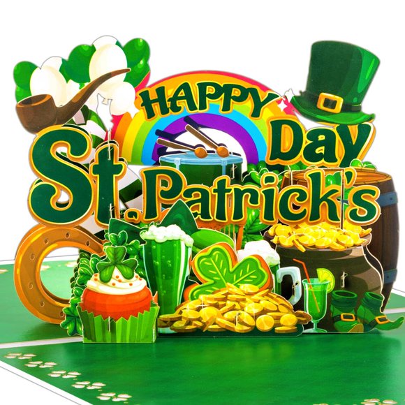 Tarjeta desplegable Greeting Art para el Día de San Patricio en 3D