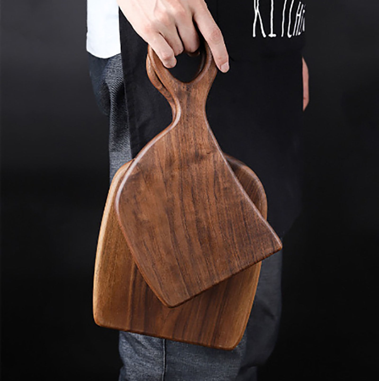 Walnut Wood Couple Chopping Board Wooden Steak Bread Board Solid Wood Cutting Board with Handles