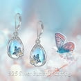 thumbnail image 6 of Bee/Flower/Butterfly Moonstone Earrings, 925 Sterling Silver Teardrop Drop, Hypoallergenic Female Stud Earrings, 6 of 6