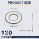 thumbnail image 2 of Arandela Plana M4 para Tornillo, 120Pcs Arandelas de Acero Inoxidable 304 4MM ID x 10MM OD x 1MM Grosor (Tono Plateado), 2 of 6