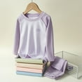 thumbnail image 2 of Thermal Underwear Set for Boys Girls Long Johns Fleece Lined Kids Base Layer Thermals Sets Boy Purple 2-3 Years, 2 of 5