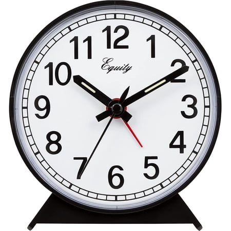 Equity 14075 Black Analog Wind-Up Alarm Clock