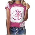 thumbnail image 1 of Blusa de manga corta con estampado de cuello redondo informal para mujer a la moda, Tops de verano Pompotops hkajfhjk457125, 1 of 5