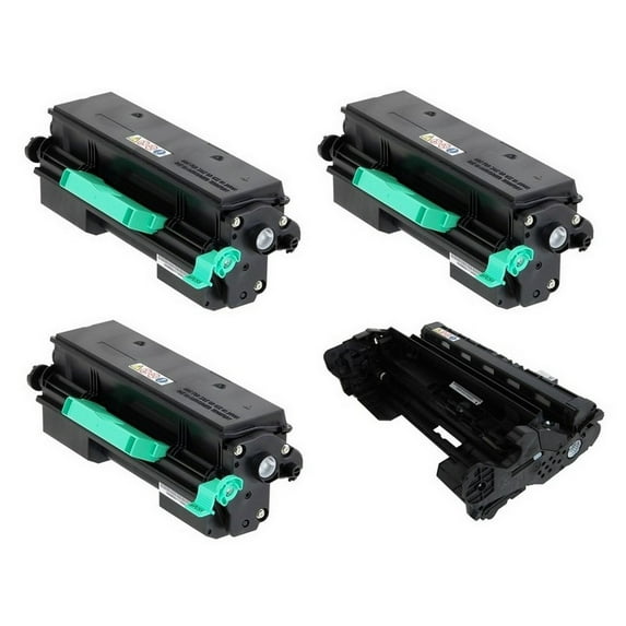PrinterDash Compatible Replacement for Savin SP-3600/SP-3610/SP-4510 Drum/Toner Value Combo Pack (1-Drum Unit/3-Toners) (TYPE SP-4500A) (407324_1PK/4421_3PKB)