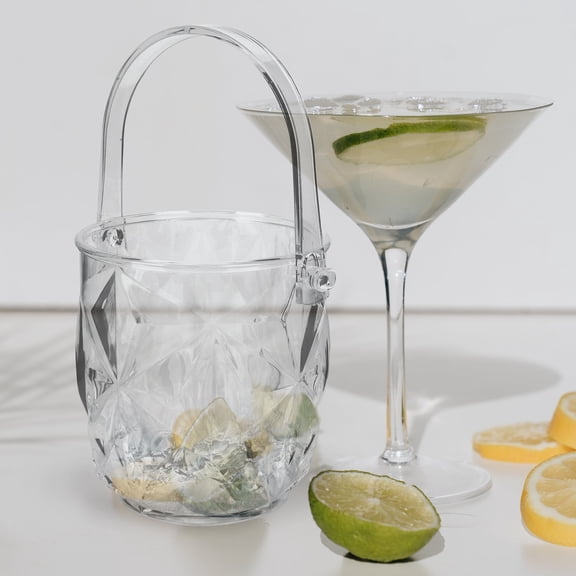 NIAIZEK Portable Clear Plastic Ice Container for Bars, Lightweight, , 5.4 x 5.1 Inches, 1 Piece