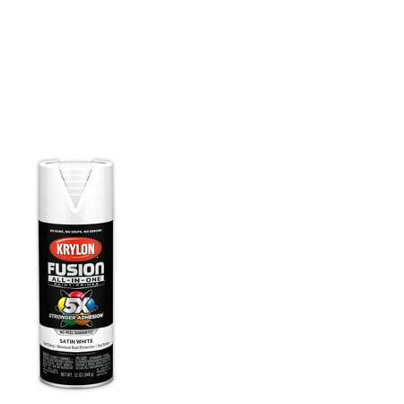 Krylon K02753007 Krylon Fusion All-In-One White Satin 12 oz Spray Paint, Multi-Surface, (1 Piece, 1 Pack)