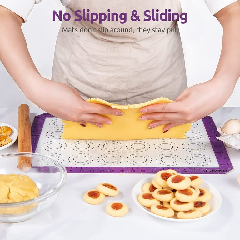 GRIDMANN Pro Silicone Baking Mat - Set of 2 Non-Stick Half Sheet (16-1/2 x  11-5/8) Food Safe Tray Pan Liners