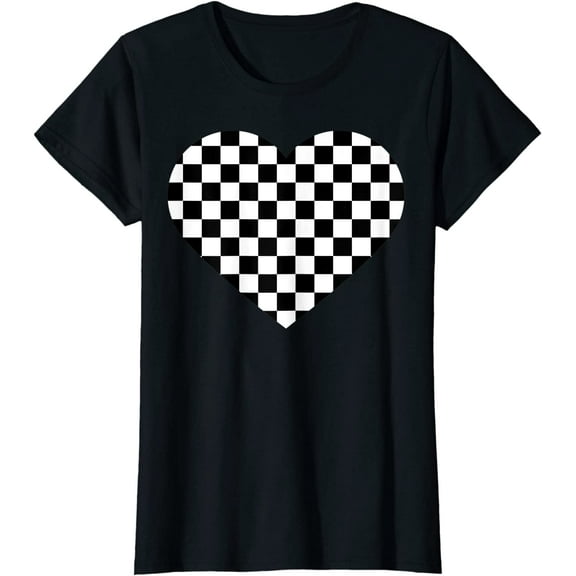 Funny Black White Checkered Gift Cute Women T-Shirt
