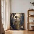 thumbnail image 6 of P&L Art Framed Canvas Wall Art - 16"x20" Calming Praying Jesus in Wooded Glow - Serene Faith Decor for Living Room Quiet Corner, 6 of 9