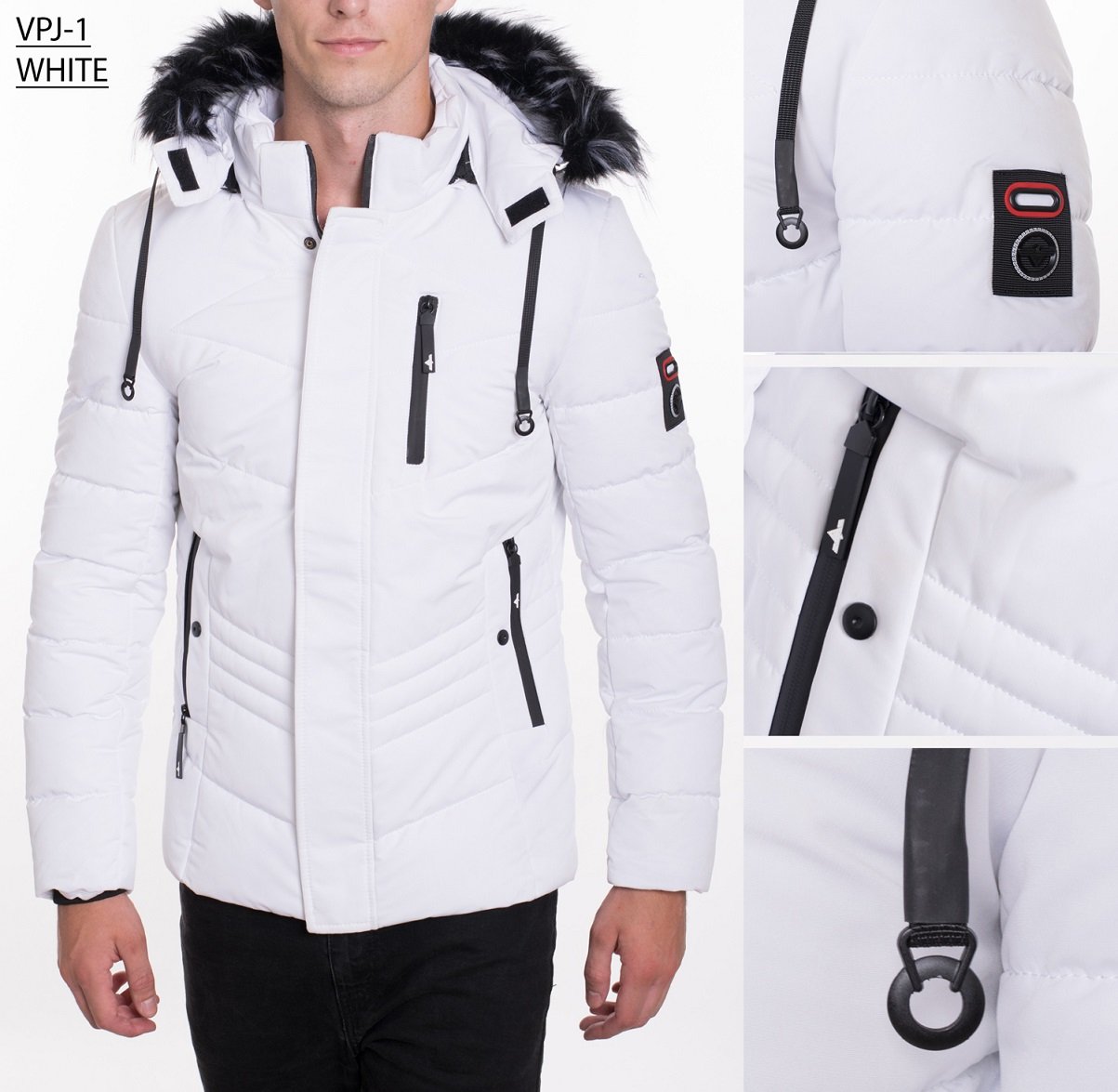 mens puffer jacket with detachable hood
