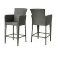 thumbnail image 2 of Noble House Anaya Outdoor 38" Wicker Barstool (Set of 2) Grey, 2 of 15