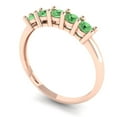 thumbnail image 2 of 0.35 ctw Wedding Band for Women - 14K Rose Gold Simulated Green Diamond Stackable Eternity Ring, 2 of 6