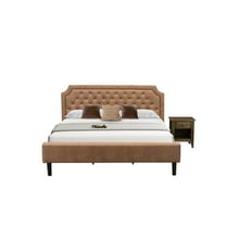 East West Furniture Granbury 2 Pieces Wood King Bedroom Set in Brown & Jacobean