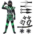 thumbnail image 1 of Disfraz de ninja verde de Spooktacular Creations para niños de 10 a 12 años, 1 of 7