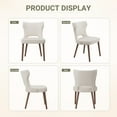 thumbnail image 5 of EOP Modern Fabric Upholstered Dining Chairs Set of 2, Wingback Dining Side Chairs with Solid Wood Legs, Farmhouse Dining Room Chairs for Dining Room, Kitchen, and Living Room, Beige, 5 of 9
