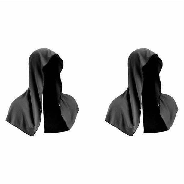 2X Toalla Refrescante con Capucha,Toallas Refrescantes para Cuello y Cara,para Sauna, Yoga, Camping, Entrenamiento, Negro