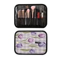 thumbnail image 6 of 3-Piece Travel Toiletry Bag Set, Hanging Wash Bag with Makeup Bag & Brush Case,Waterproof Cosmetic Organizer for Travel, Gym & Home Beautiful Pinkish-purple Tulips, 6 of 10