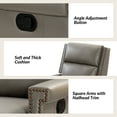 thumbnail image 2 of Genuine Leather Swivel Rocker Recliner Wingback Transitional Set of 2 Dove, 2 of 7