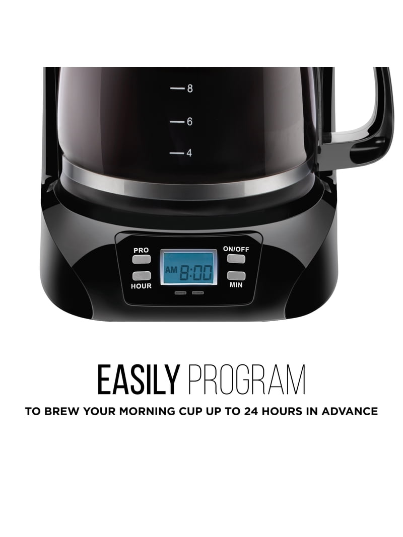 Chefman 12-Cup Programmable Coffee Maker, Round Stainless Steel