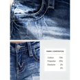 thumbnail image 6 of Women's Low Rise Distressed Denim Shorts Stretchy Ripped Frayed Hem Jean Shorts with Embroidered Back Pockets Vintage Wash Summer Casual Beach Vacation Festival Concert Outfits, 6 of 7