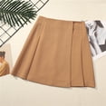 thumbnail image 2 of Falda Corta de Verano de la Moda Casual de las Mujeres de Cintura Baja A-Línea Asimétrica Falda Plisada, 2 of 8