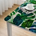 thumbnail image 4 of COMIO Tropical Leaf Tropical Green Palm Leaves Design Square Tablecloth Full Width Single-Sided Printing White, 4 of 7