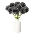 thumbnail image 1 of Uxcell 10 piezas de flores de bola de crisantemo artificiales, ramo de flores de crisantemo falso de seda para decoración de hogar, jardín, boda y fiesta, gris, 1 of 7