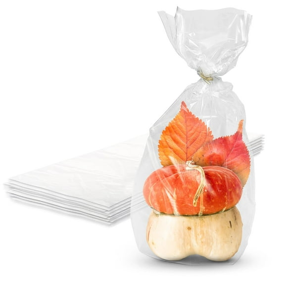 PUREVACY Clear Plastic Bags for Gifts 8 x 4 x 20, Pack of 1000 Clear Gift Bags for Favors, 1 mil Clear Poly Bags, Gusseted Plastic Bags, Clear Plastic Treat Bags, Cookie Bags for Packaging