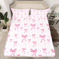 thumbnail image 2 of Feelyou Butterfly Bowknot Kids Twin Sheet Sets, Fashion Pink Stars Bedding, 3 Pieces, 2 of 7