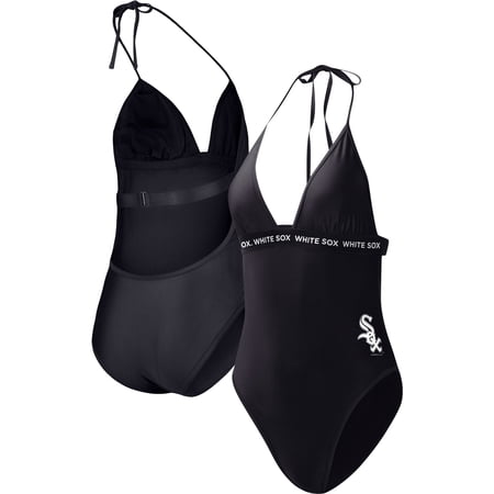 Women s G-III 4Her by Carl Banks Black Chicago White Sox Full Count One-Piece Swimsuit